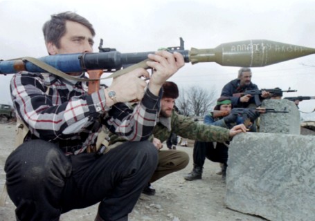 Small groups of chechen rebels are putting up resistance to police and federal troops in the outskirts of grozny, the situation in the centre of grozny is returning to calm, a dudaev militant pictured...