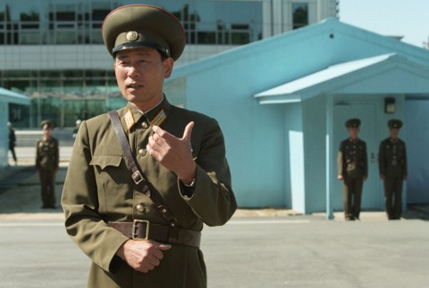 North korea's pyangmunjom frontier post, 168 km off pyongyang, on the military line of demarcation between the two korean states, that is the sole place where the hostile sides can come into contact.