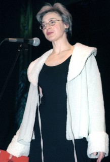 Pictured here is novaya gazeta journalist anna politkovskaya, winner of russia's journalists against corruption prize awarded by the russian union of journalists (ruj), glasnost defense foundation, co...