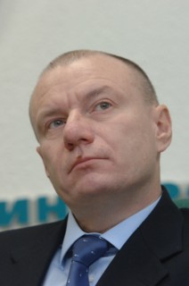 Moscow, russia, vladimir potanin, head of the interros holding company, is pictured at a press conference 'on the results of the first plenary session and the public chamber's prospects'.