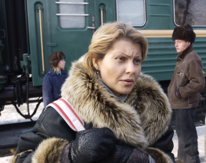 Inna khodorkovskaya, wife of former yukos ceo mikhail khodorkovsky arrives at chita railway terminal on her way to the city airport after visiting husband in krasnokamensk where he serves his term in ...
