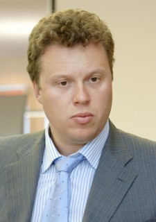 Sergei polonsky, president of the mirax group corporation, is seen during a meeting with the president of the greenwich financial services l,l,c, moscow, russia, may 16, 2006.