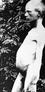 Photo of a starved man  is on view at the exhibition 'declassified memory' in kiev, where documents from the archives of the ukrainian security service on golodomor, or the engineered famine of 1932 -...