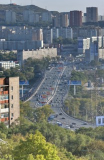 Newly-built nekrasovsky overpass, vladivostok, russia, 2006.