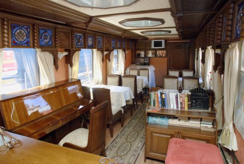 Moscow, russia, june 4, 2007, inside the bar car of the golden eagle express, the new $25 million fully en-suite private train has been launched by long-distance luxury train operator gw travel limite...