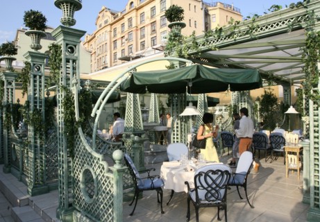 the turandot restaurant has opened its summer veranda, moscow, russia, june 2007.