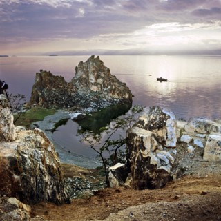 Ussr, irkutsk region, a view of olkhon island in lake baikal, july 1979.