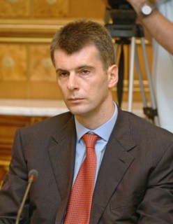 Moscow, russia, september 7, director general of the norilsk nickel mining and metallurgical company mikhail prokhorov at a meeting of the council on nanotechnologies.