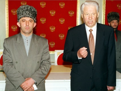 A treaty on peace and principles of mutual relations between the russian federation and the chechen republic of ichkeria has been signed today, on may 12, 1997 by president boris yeltsin and chechen l...
