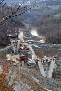 On the construction site of the federal highway dzhubga-sochi, krasnodar region, russia, december 23, 2007.