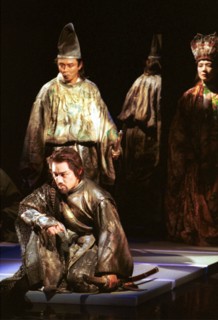 Moscow, russia, june 22 2002: performance of sophocles' oedipus rex staged by tadashi suzuki and the shizuoka performing arts centre (japan) was presented at moscow theatre in sretenka as part of 2002...