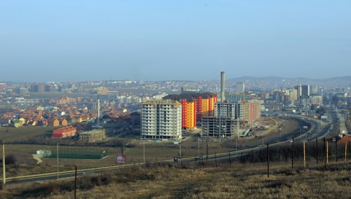 Panoramic view of pristina, kosovo, february 25, 2008.