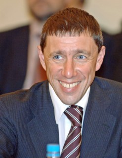 Deputy head of rosstroi (russia’s federal agency for construction, housing and communal infrastructure), vladimir kogan, attends a meeting of russia's regional development ministry, in moscow, russia,...