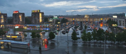 Yekaterinburg, russia, the square near a railway station,  june 2008.