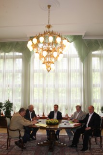 Moscow region, russia, july 13, 2008, leader of the liberal democratic party of russia vladimir zhirinovsky, state duma speaker, united russia chairman  boris gryzlov, russian president dmitry medvede...
