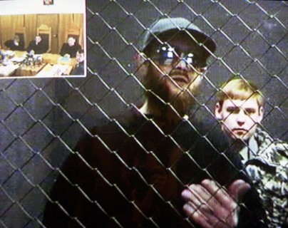 Moscow, russia, april 11, 2002, salman raduyev, a chechen field commander sentenced for a bandits' raid on dagestan towns of kizlyar and pervomayskoye