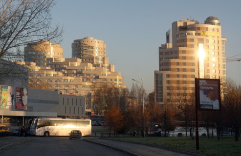 Yekaterinburg, russia, new apartment houses, october 2008.