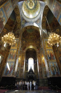 St petersburg, russia, the interior of the savior on the spilled blood cathedral, july 2007.