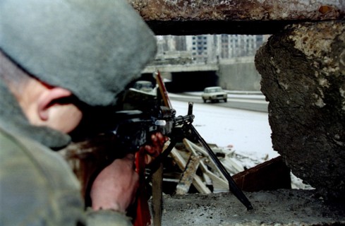 In connection with the tragic accident in daghestan additional security measures were introduced in the city of grozny - the capital of the chechen republic, picture shows a soldier of the internal fo...