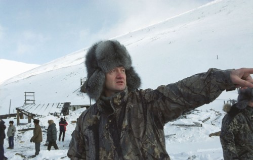 Chita region,russia, february 17, director general of the 'ural mining company js' andrey kozitsyn pictured gesturing in the north of the chita region - the richest in ore region of russia, the baikal...