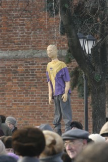 More than 5,000 pensioners toor part  in protest in nizhniy novgorod against the abolishment of social benefits, and higher rent and public utility charges, during the protest a dummy of president vla...