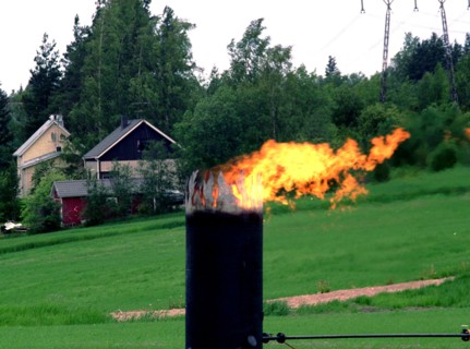 Gazprom has finished more than three-year construction of the second thread of a gas main ' russia - finland ', leningrad region, russia, june,2000, 162-kilometer 'pipe' has connected saint petersburg...