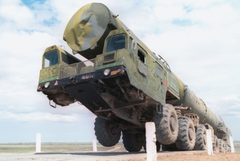 Astrakhan region, russia, may 15 2001: a multi-axle prime mover (in pic) is not that simple to drive, there is a big autodrome at kapustin yar for training drivers for heavy prime movers used for tran...