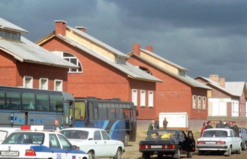 Russia 2001: town of shchuchye, kurgan region, russia, site of an important storage center for chemical weapons built during the cold war years.