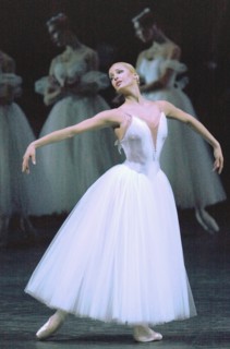 Anastasiya volochkova performing the leading part in 'giselle' ballet at the bolshoi theatre, on saturday, 11/02.