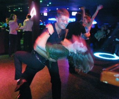 Moscow ,russia, november 29 2002: a pair pictured dancing a salsa in the koko club of moscow, latin american dances became more and more popular among the moscow youths, young muscovites study them at...