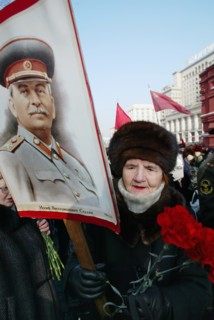 Moscow,russia, march 4 2003, activists of the russian communist party pictured during the rally commemorating josef stalin who died 50 years ago, the action was held on the red square on wednesday, (p...