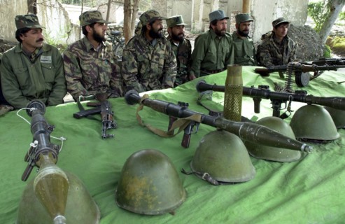 Kabul,afganistan, march 11 2003, an army check-point in a street of kabul the capital of afganistan, police troops are reinforced with the army units in kabul to prevent any armed clashes of extremist...