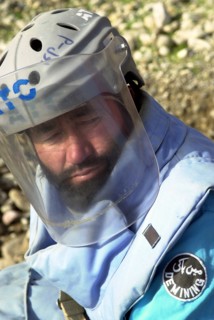 Afghanistan, march 14 2003, abdul wakil (in pic) is one of the most experienced afghan specialists trained for carrying out a demining campaign, special efforts of the campaign financed by internation...