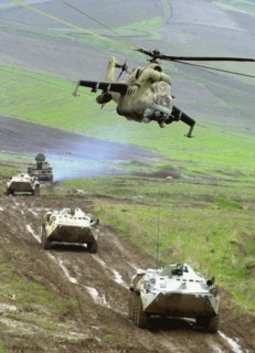 Tactical exercises of russian batallion of collective fast reaction forces, tajikistan, april 4, 2002, a moment (in pic) of the tactical exercises of russian batallion of collective fast reaction forc...