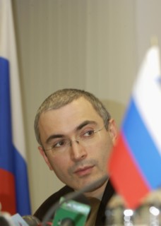Head of the yukos oil company, mikhail khodorkovsky pictured at a press conference as the company reported on year results for the second quarter and first half of 2003 today, october 20, 2003.