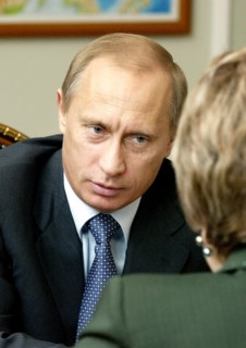 President of russia vladimir putin had a working meeting with governor of st, petersburg valentina matviyenko, moscow, russia, april 13,2004.