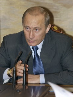 Russian president vladimir putin speaks during the meeting with the government, moscow, russia, april 26, 2004    .
