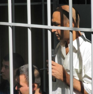 Tashkent, uzbekistan, rebels involved in mass disturbances in andizhan in may, 2005 appear in the supreme court of uzbekistan, the court found them guilty of terrorism, an attempted coup d'etat and un...
