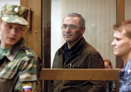 Former head of yukos mikhail khodorkovsky leaving the courtroom after hearing that the moscow city court has reduced his and p, lebedev's sentences from 9 to 8 years of imprisonment, moscow, russia, s...