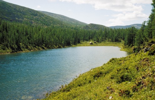 The upper lena river and the baikal-lena state nature preserve in the irkutsk region of siberia, russia.