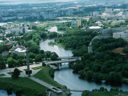 Tmaka river in tver, russia, june 1996.