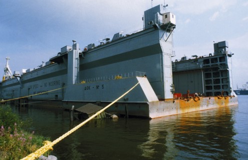 A dry dock at the seaport of st, petersburg, russia, 1990s.