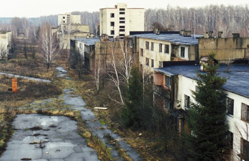 A deserted town near the chernobyl nuclear power plant.