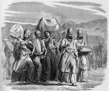 Religion The Holy Bible. Levites with the sacred offerts