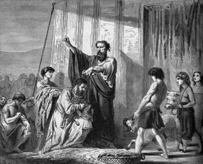Religion The Holy Bible. Moses blesses Eleazar