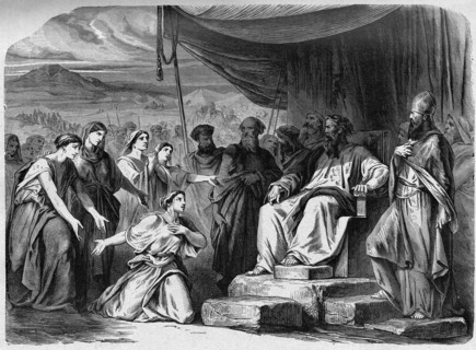 Religion The Holy Bible. The daughters of Salphaad stood before Moses