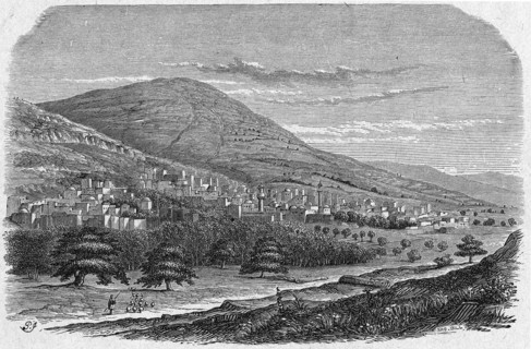 Religion The Holy Bible. Mount Garizim and the city of Nablus, ancient Shechem