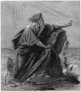 Religion The Holy Bible. Mose contempls in Phasga, the Promised Land