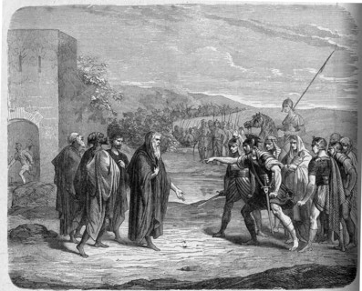 Religion The Holy Bible. Micah imploring the Danites to restore to him the Levite