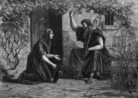 Religion The Holy Bible. Elijah ask for hospitality
